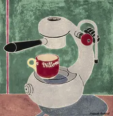 Cressida Campbell, Cappuccino Machine 1984, 1984, colour woodblock print on paper, artist's proof from an edition of 1, plus 1 artist's proof