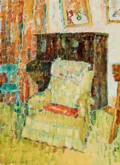 Grace Cossington Smith, Piano and Chair 1964, 1964, oil on pulpboard