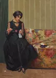 Antonio Dattilo Rubbo, Sewing Flu Masks (1919), 1919, oil on canvas