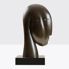 Joel Elenberg, Maquette for Mask (1979, cast later), 1979, bronze and black Belgian marble, artist's proof from an edition of 6, plus 2 artist's proofs