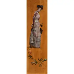 Julian Ashton, (Young Woman with a Parasol) 1895, 1895, oil on wood panel