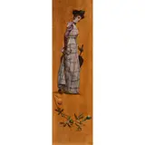Julian Ashton, (Young Woman with a Parasol) 1895, 1895, oil on wood panel