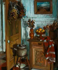 Margaret Olley, Kitchen Interior I (1975), 1975, oil on composition board