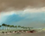 Sidney Nolan, Landscape (1969), 1969, oil on composition board