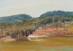 Shoalhaven River by Arthur Boyd, oil on board, sold Nov 2025