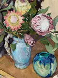 Criss Canning, King Protea (1985), 1985, oil on composition board