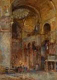 Hans Heysen, Interior of St. Mark’s Cathedral, Venice (1902)
