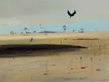 Arthur Boyd, Wimmera Landscape with Burnt Stubble and Crow (circa 1982), 1982, oil on canvas