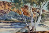 Albert Namatjira, Waters of the Finke (1958), 1958, watercolour over pencil on paper