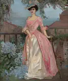 Charles Conder, Blue Hydrangeas, Portrait of Madam Stein (circa 1905), 1905, oil on canvas