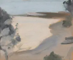 Silver Sea (Towards Rickett’s Point) (circa 1930) by Clarice Beckett, 1930, oil on board, sold Aug 2025