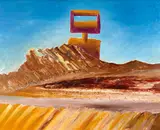 Sidney Nolan, Ned Kelly (1973), 1973, oil on composition board