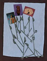 John Brack, Three Egyptian Women 1975, 1975, oil on canvas