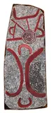 Wiltja Dreaming (1972) by Yala Yala Gibbs Tjungurrayi, 1972, earth pigments and synthetic polymer paint on composition board, sold Aug 2025