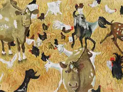 Birkdale Farm 1980 by William Robinson, 1980, oil on canvas, sold Aug 2025