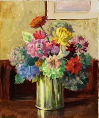 Autumn Flowers (circa 1925) by Ethel Carrick, 1925, oil on canvas, sold Aug 2025