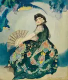 Norman Lindsay, A Casanova Lady 1929, 1929, watercolour on paper