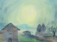 Muted Light in Tasmania 1986 by Lloyd Rees, 1986, watercolour, pastel and oil on paper, sold Aug 2025