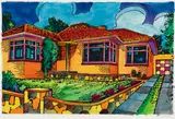 Howard Arkley, Triple Fronted 1993, 1993, hand-coloured screenprint on paper, edition 1 of 5