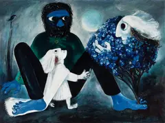 Arthur Boyd, Bride in Hibiscus Bush (1958), 1958, oil and tempera on composition board