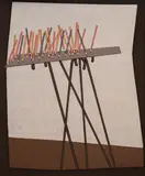 John Brack, Progression 1978, 1978, oil on canvas