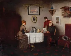 Isobel Rae, A Misprint 1886, 1886, oil on canvas on board