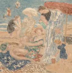 Rupert Bunny, Sur La Plage On the Beach (circa 1920), 1920, monotype on paper