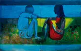 Charles Blackman, A Boy and a Girl in a Field 1970