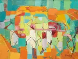 Guy Grey-Smith, Ashburton Country 1960-1961, 1960-1961, oil and beeswax on muslin on composition board