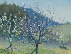 The Orchard 1934 by Elioth Gruner, 1934, oil on canvas on board, sold Nov 2024