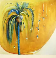 Brett Whiteley, Dove in Blue Palm, Lavender Bay 1983, 1983, oil and collage on board