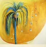 Brett Whiteley, Dove in Blue Palm, Lavender Bay 1983, 1983, oil and collage on board