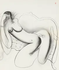 Brett Whiteley, Study for Portrait of Wendy I 1985, 1985, charcoal on paper on board
