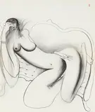 Brett Whiteley, Study for Portrait of Wendy I 1985, 1985, charcoal on paper on board