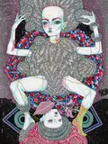 Del Kathryn Barton, in the face of cosmic odds 2016, 2016, synthetic polymer paint, gouache, watercolour and ink on canvas