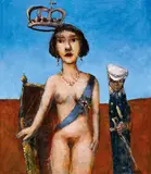 Garry Shead, Bare Queen (1995), 1995, oil on composition board