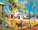Donald Friend, Village Scene, Ceylon 1954