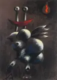Albert Tucker, Image of Modern Evil 1972, 1972, pastel on paper