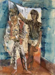 Studio Interior (1965) by Donald Friend, 1965, watercolour, ink and gouache on paper on board, offered Nov 2024