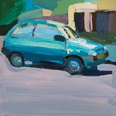 Ben Quilty, Australian Landscape [Mazda 121] 2005, 2005, oil on canvas