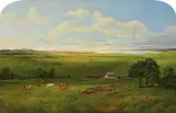 Nicholas Chevalier, Lake Colac and the Warrior's Hill, from Corangamorah 1863