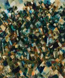 Colin McCahon, Domestic Landscape 1957, 1957, oil on canvas
