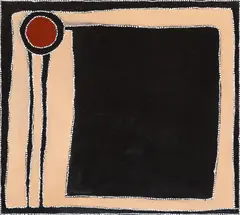 Paddy Bedford, Police Rock Hole (2002), 2002, natural ochre pigments and synthetic polymer paint on binder on canvas