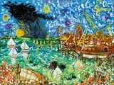 John Perceval, Swans Feeding at Williamstown 1989