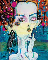 Del Kathryn Barton, skip to my lou, my darling 2017, 2017, synthetic polymer paint and spray paint on polyester canvas