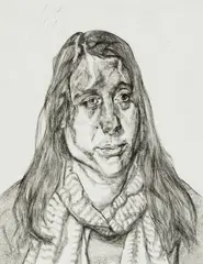 Lucian Freud, Portrait Head (2001), 2001, etching on Somerset Textured White paper, edition 17 of 46, plus artist’s proofs