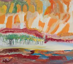 Sidney Nolan, Palm Valley 1984, 1984, oil on canvas