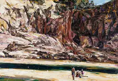 Nicholas Harding, River Figures (Two Hats) 2009, 2009, oil on canvas