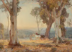 Hans Heysen, In Sunset Haze 1909, 1909, watercolour over pencil on paper