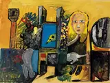 Charles Blackman, Alice in Wonderland (1955), 1955, oil and synthetic polymer paint on paper on board